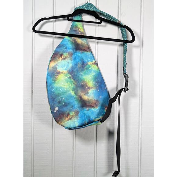 Kavu Blue Galaxy Pattern Rope Sling Bag Shoulder Backpack Travel Hiking main image 3